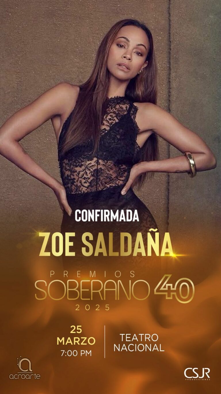 Zoe Saldaña confirma participación en Premios Soberano 2025